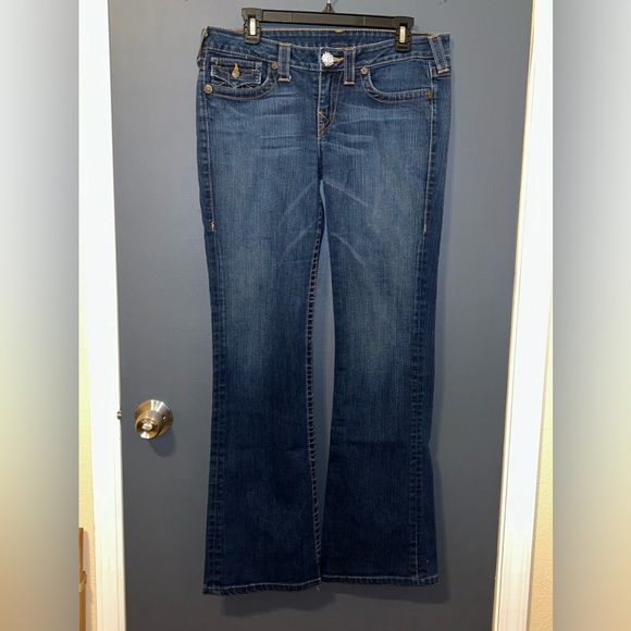 True Religion Denim - Vintage True Religion Becky Bootcut Women’s Jeans 31 Blue Custom Buttons Flap